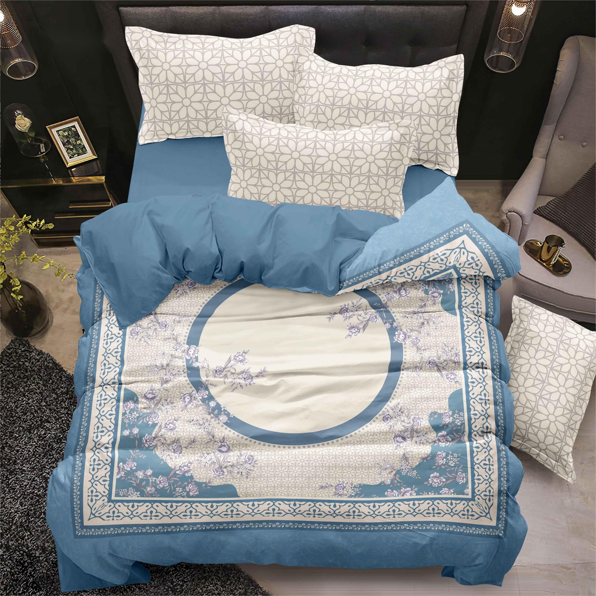 Bunga Digital Printed Sheet Set Reka Bentuk yang Selesai