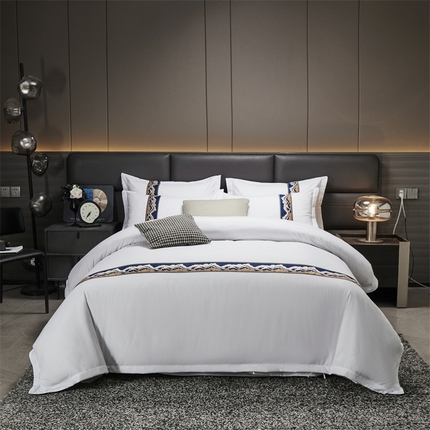 Lembaran katil poli-cotton linen warna pepejal lembut