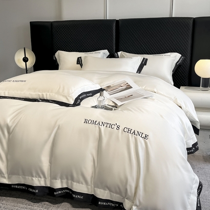 Tencel Bed Sheet Set Minimalist Soft Breatable