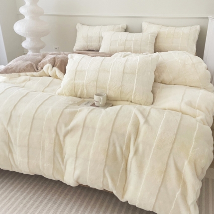 Set tempat tidur beludru susu halus lembut