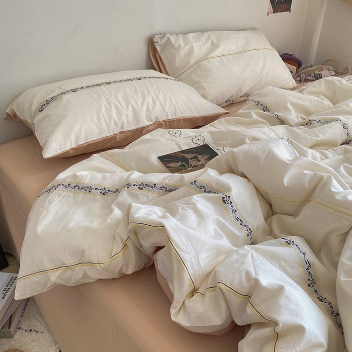 Lembaran katil kapas tulen Tetapkan tempat tidur yang selesa