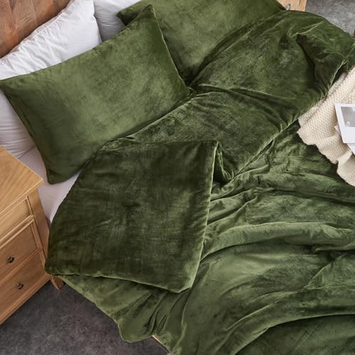 Set Selimut Baldu Hijau Hutan – Set Peralatan Tempat Tidur 3 Keping Berkuilt Ultra Lembut