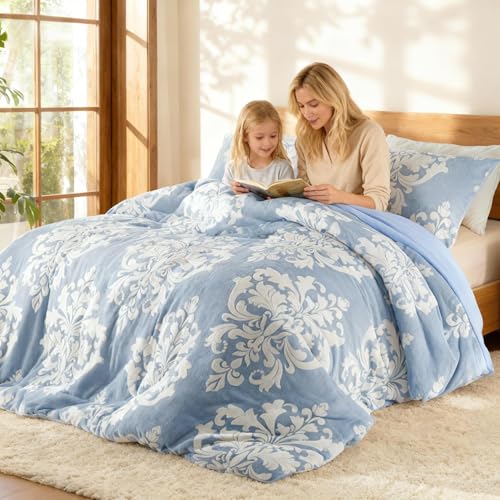 Selimut Musim Sejuk Flanel Bercetak Burnout, Kuilt Bohemian Plush dengan Sandaran Microfiber Ultra Lembut, Peralatan Tempat Tidur Panas Sepanjang Musim